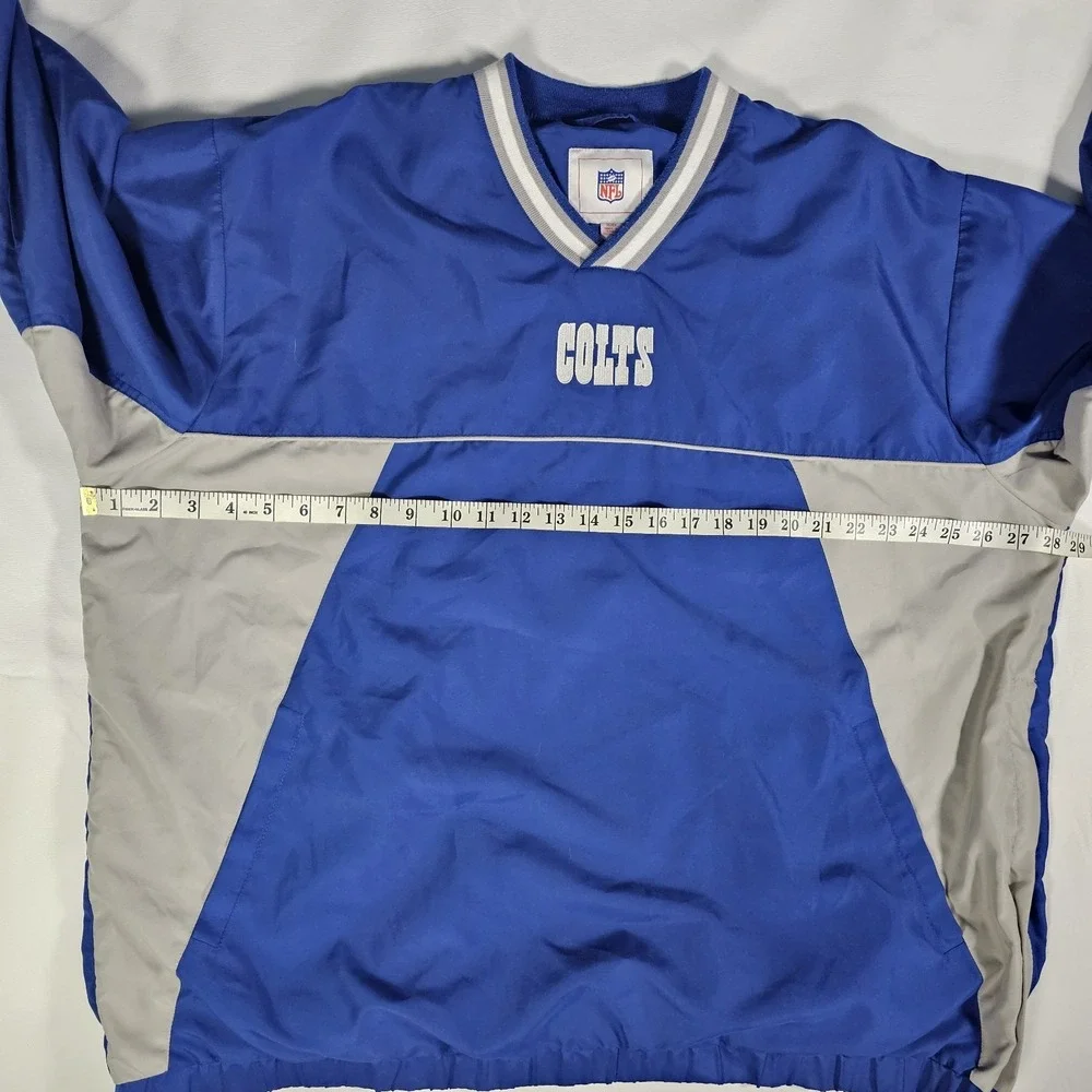 Vintage Indianapolis Colts NFL‎ Pullover Windbreaker Jacket Mens XL Blue